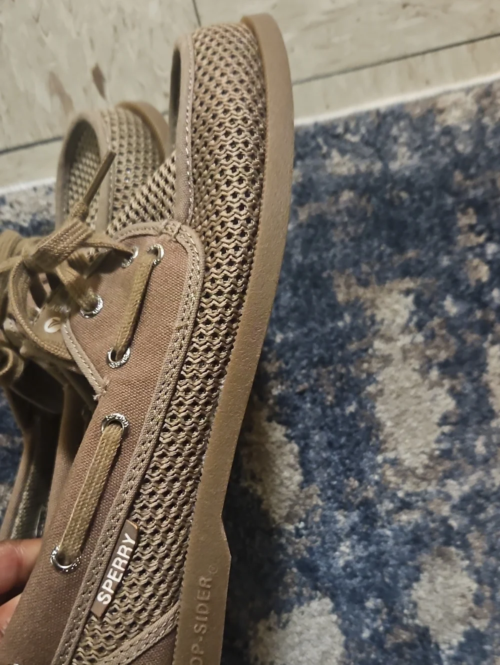 Sperry Men’s Tan Woven Mesh Boat Shoes